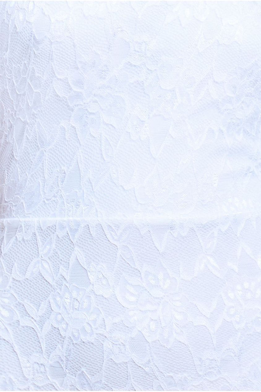 Goddiva One Shoulder Scalloped Neck Maxi Dress - White