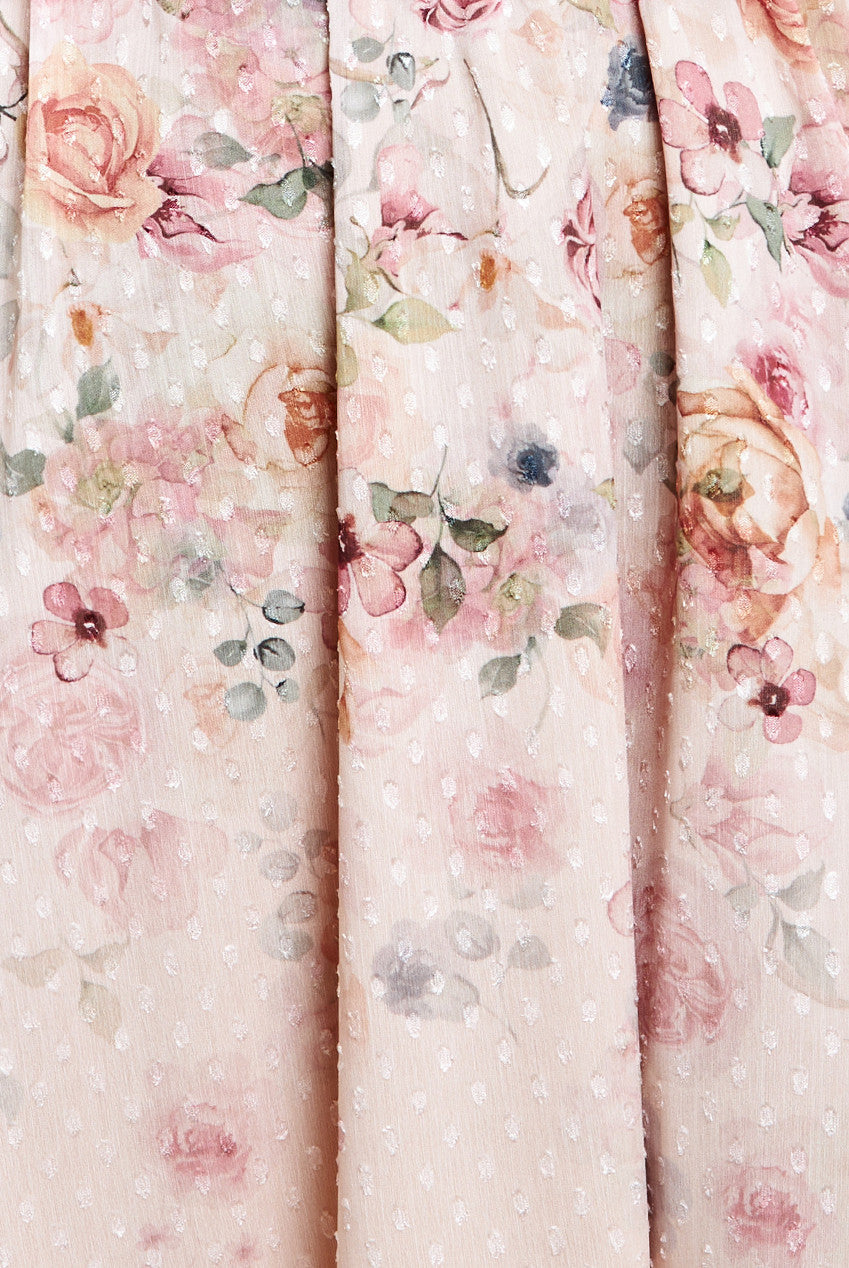 Goddiva Ombre Floral Printed Wrap Midi Dress - Ivory