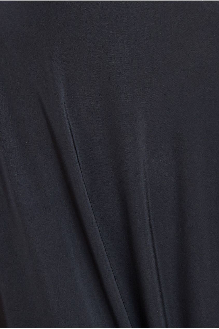 Goddiva Diamante & Scalloped Lace Neck Maxi Dress - Black