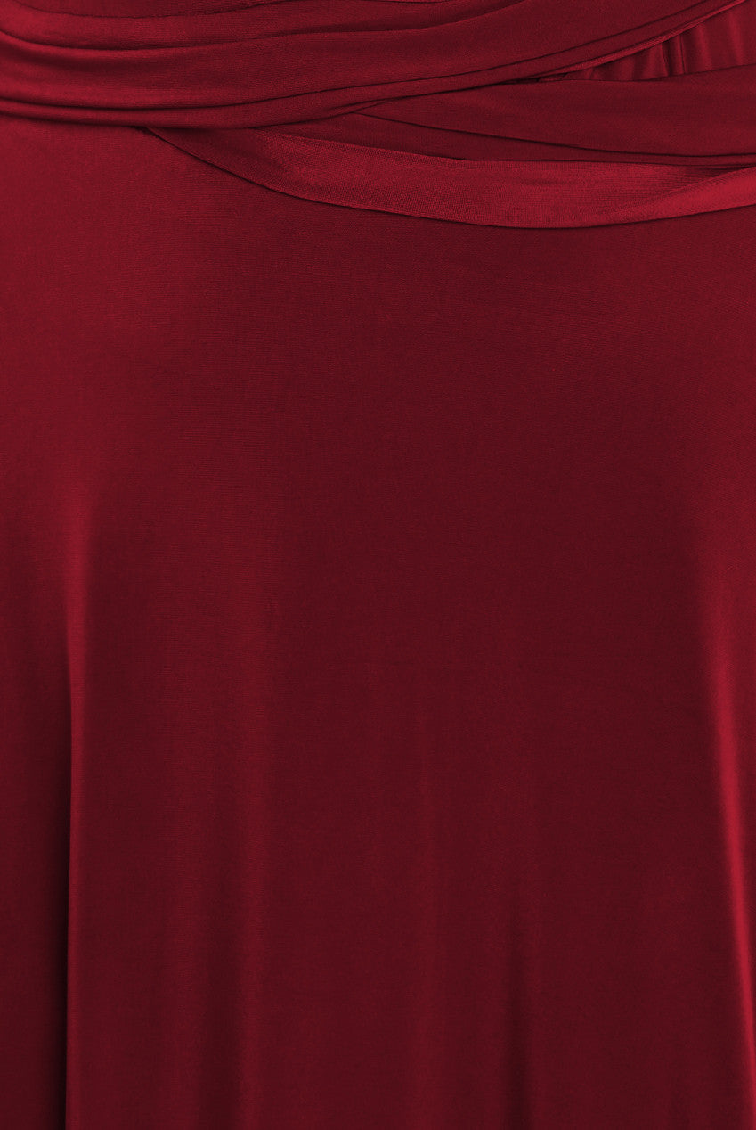 Goddiva Multiway Tie-Up Maxi Dress - Berry
