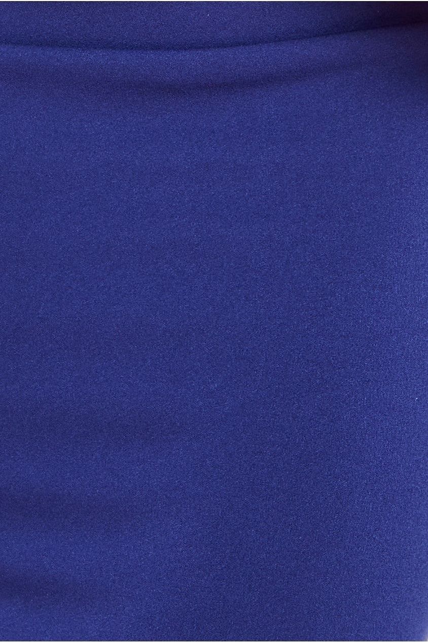 Goddiva Cowl Neck One Shoulder Scuba & Chiffon Maxi Dress - Navy