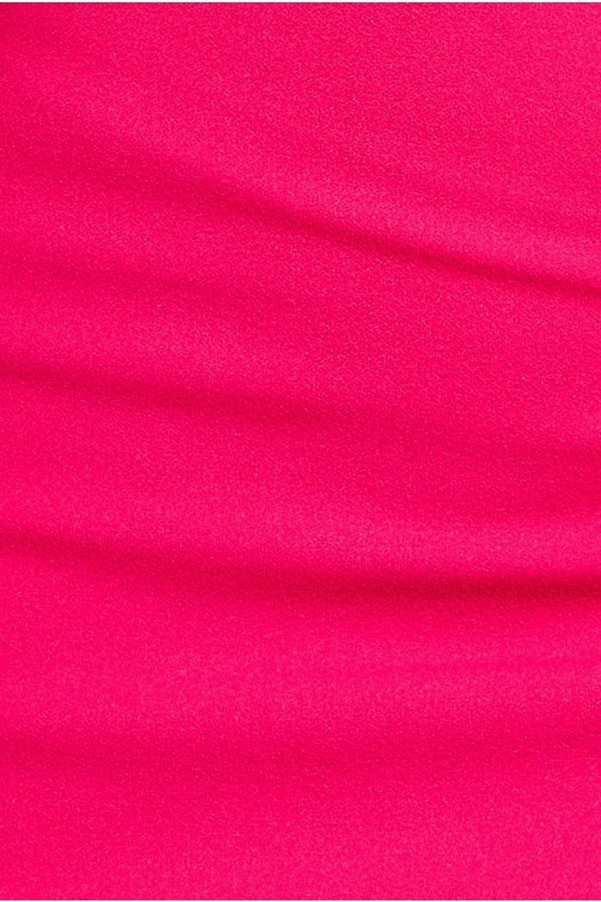 Goddiva Satin Corsage Scuba Crepe Midi Dress - Magenta