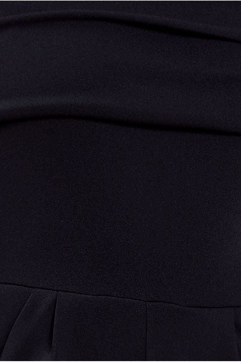 Goddiva One Shoulder Scuba Romper - Black