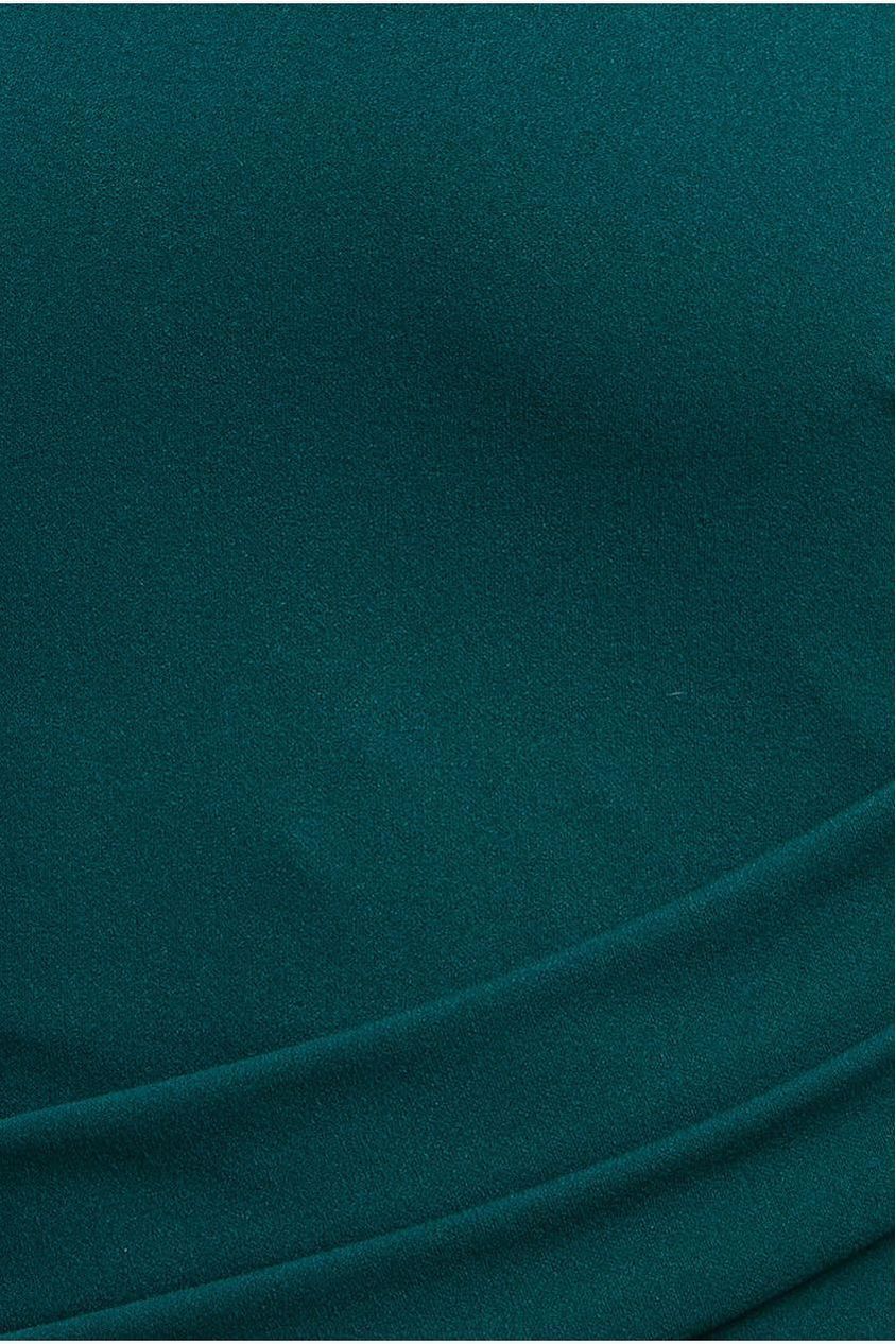 Goddiva Asymmetric Neck Diamante Embellished Maxi Dress - Emerald Green