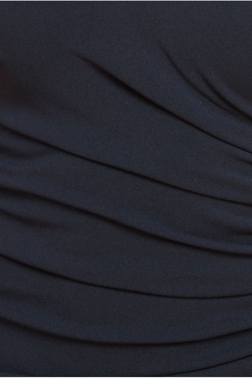 Goddiva Scuba Crepe Bandeau Maxi With Diamante Necklace - Black