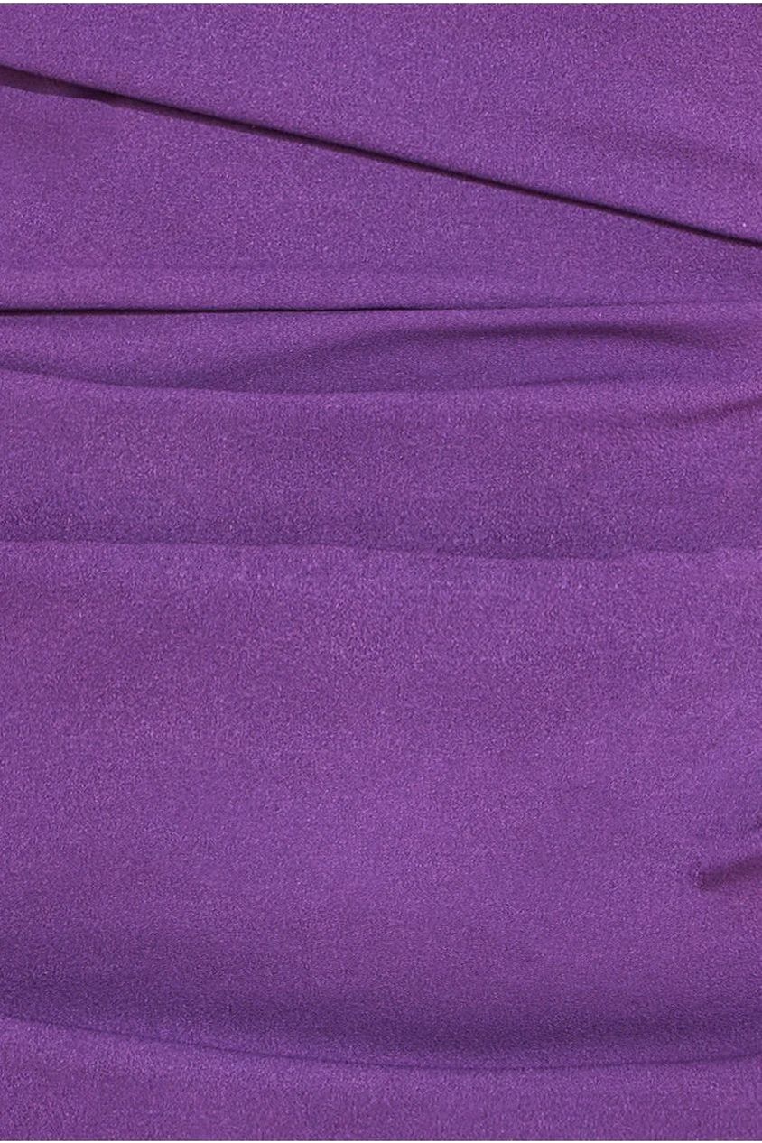 Goddiva Off The Shoulder Scuba Maxi Dress - Purple