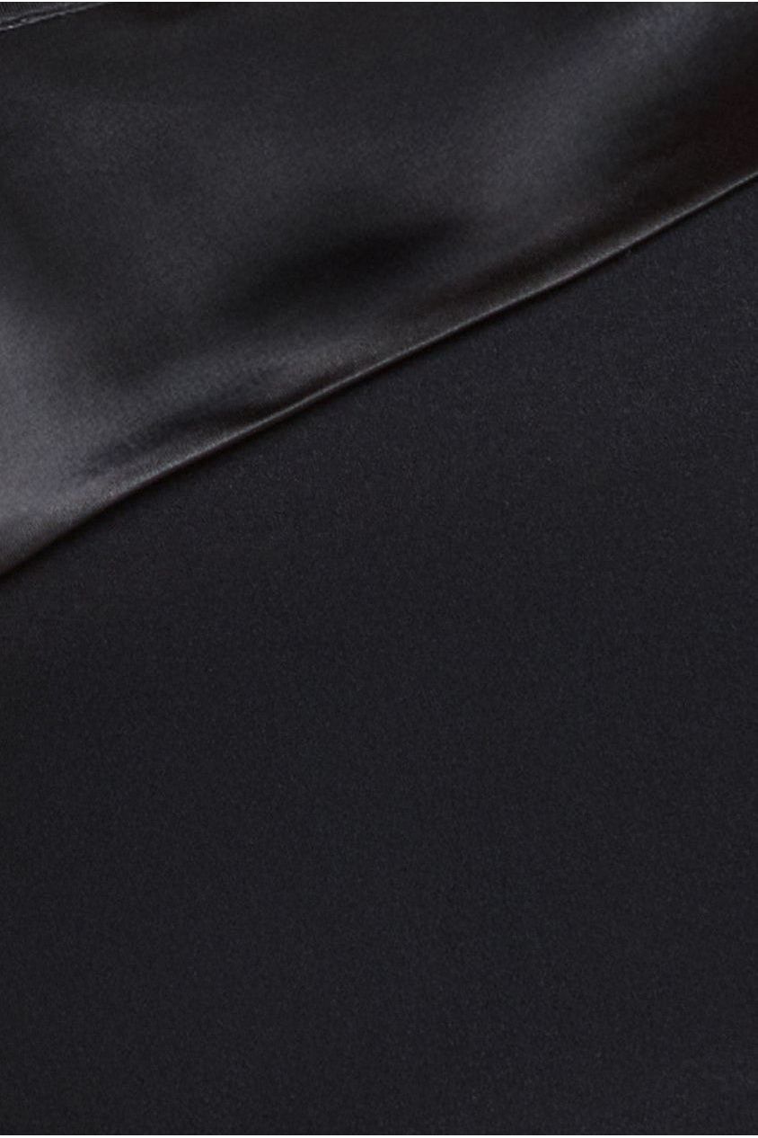 Goddiva Plus One Shoulder Satin Band Maxi Dress - Black