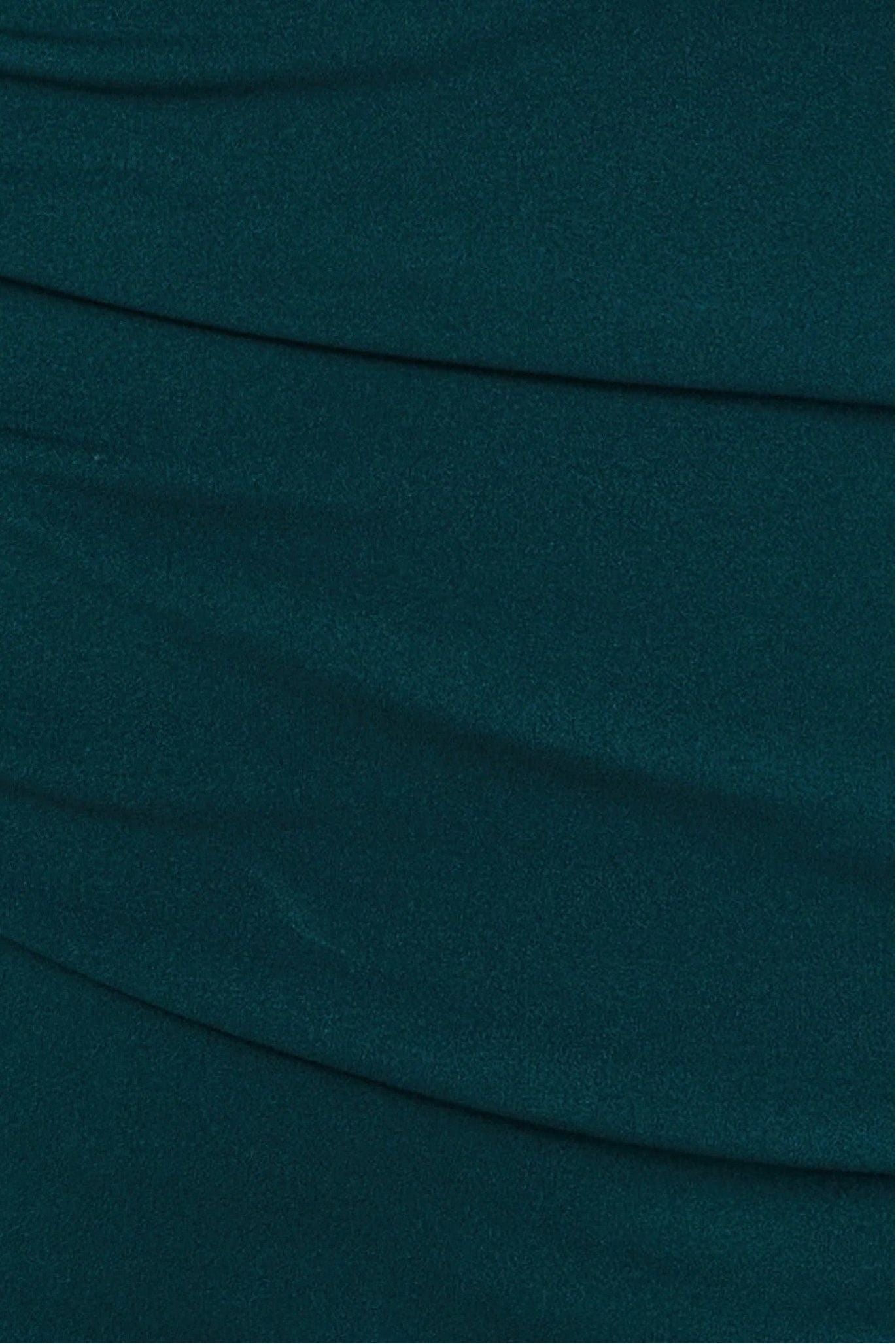 Goddiva Plus Bardot Pleated Maxi Dress - Emerald