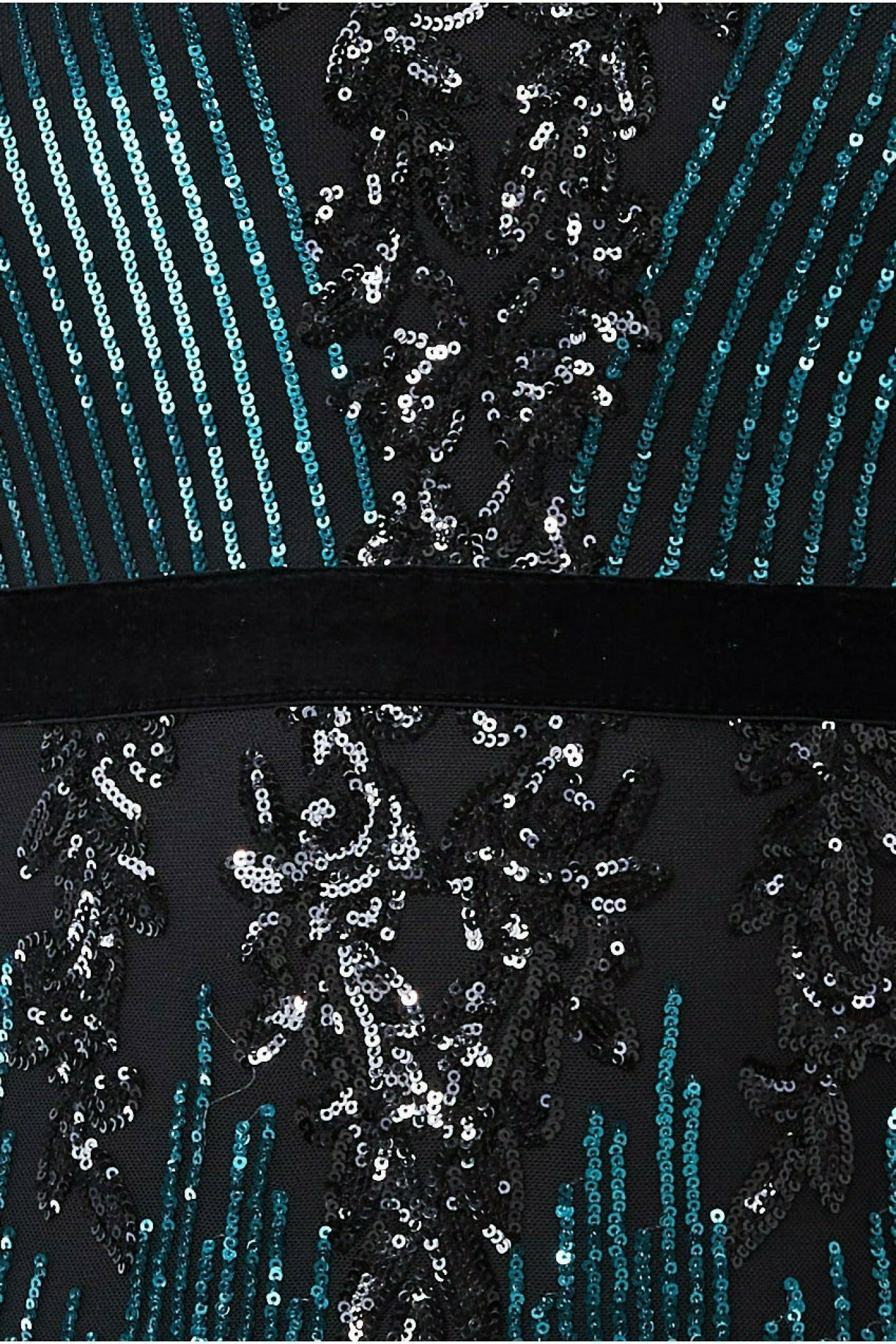 Goddiva Plus Long Sleeve Sequin Evening Maxi - Emerald