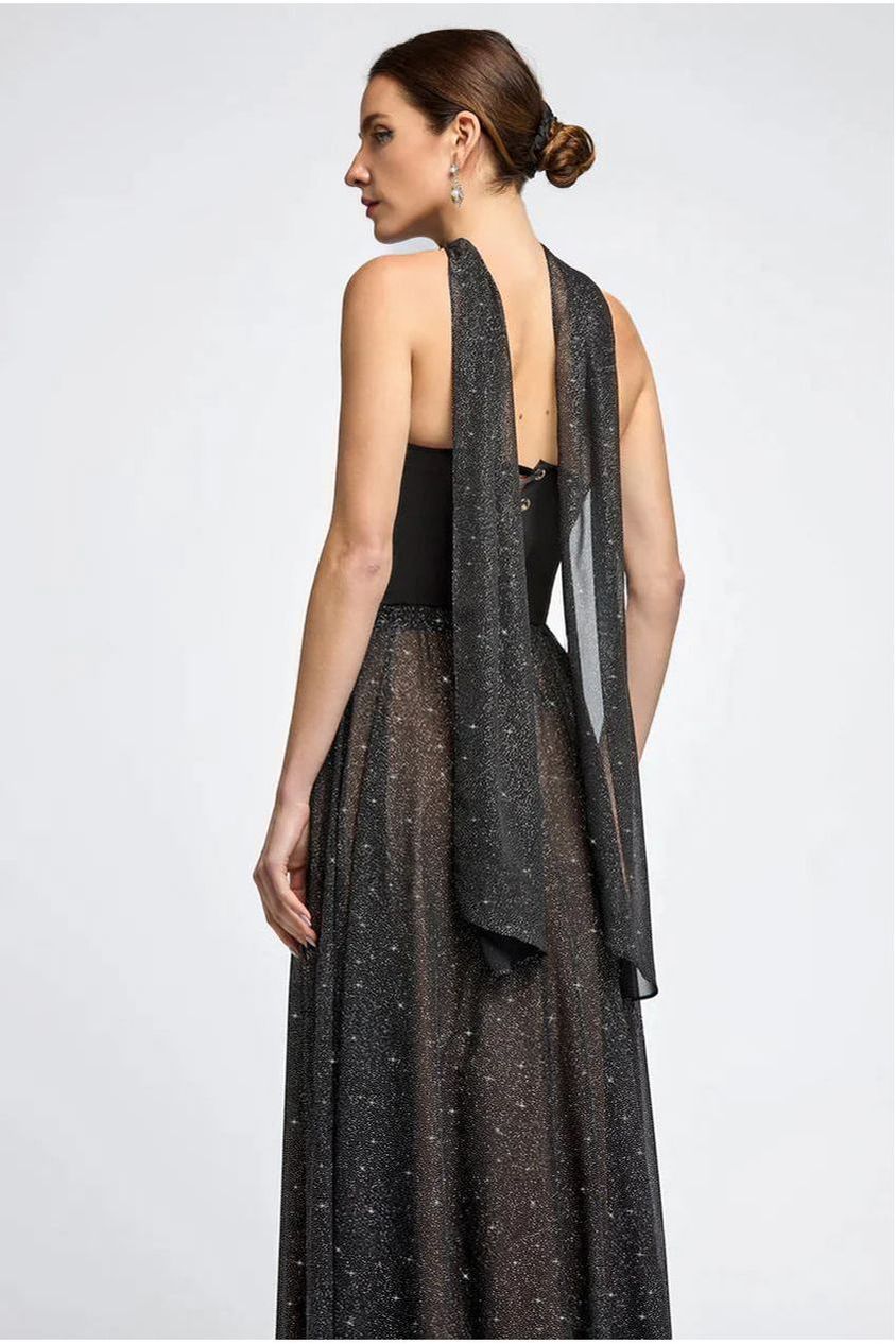 Goddiva Glitter Chiffon Scarf