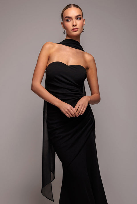 Goddiva Chiffon Scarf - Black