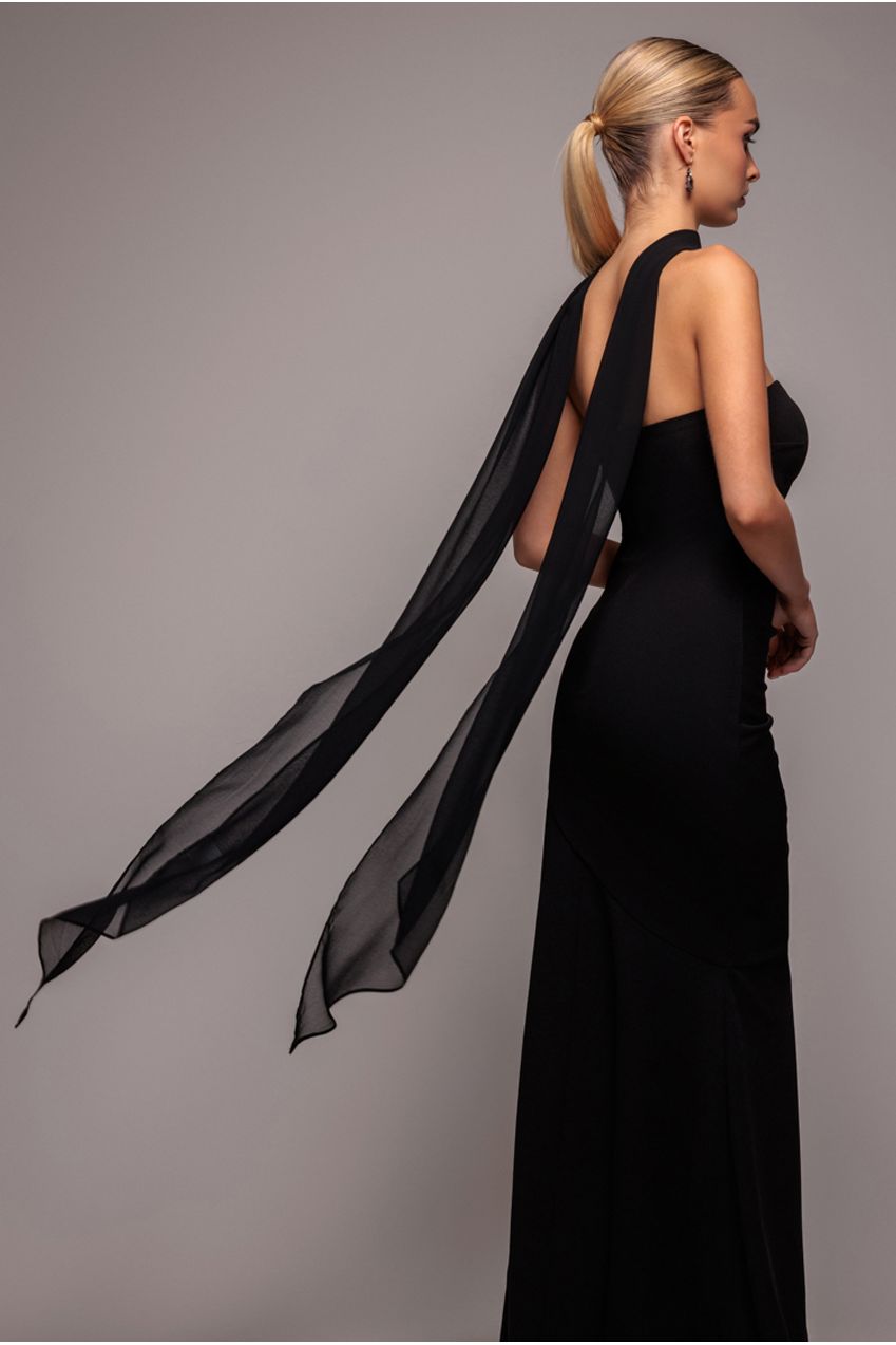 Goddiva Chiffon Scarf - Black