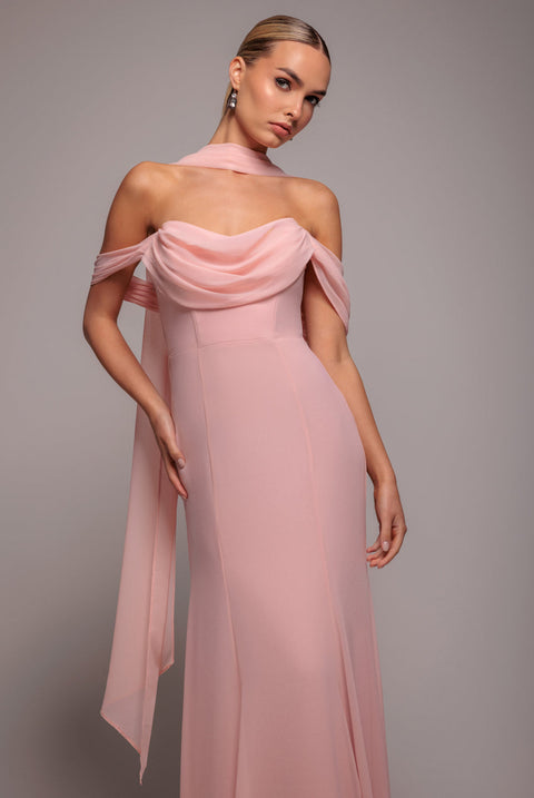 Goddiva Chiffon Scarf - Blush Pink