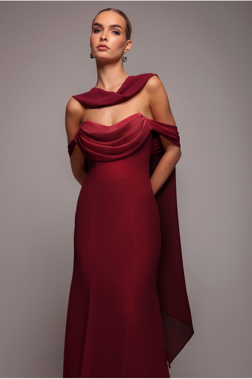 Goddiva Chiffon Scarf - Burgundy