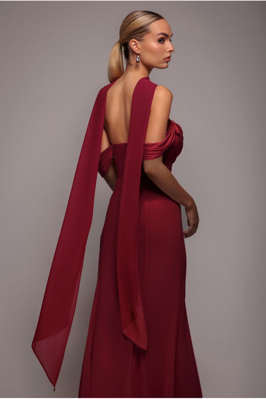 Goddiva Chiffon Scarf - Burgundy