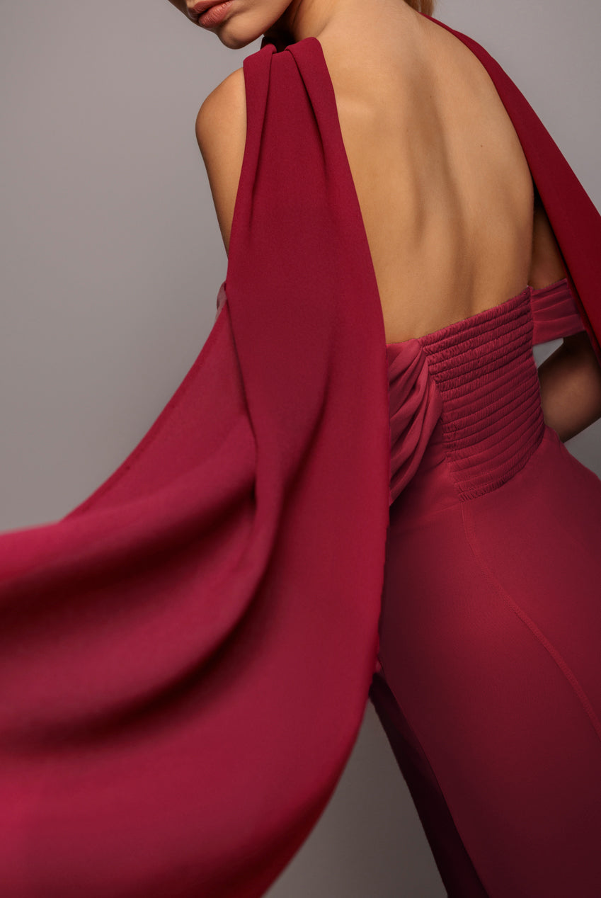 Goddiva Chiffon Scarf - Burgundy