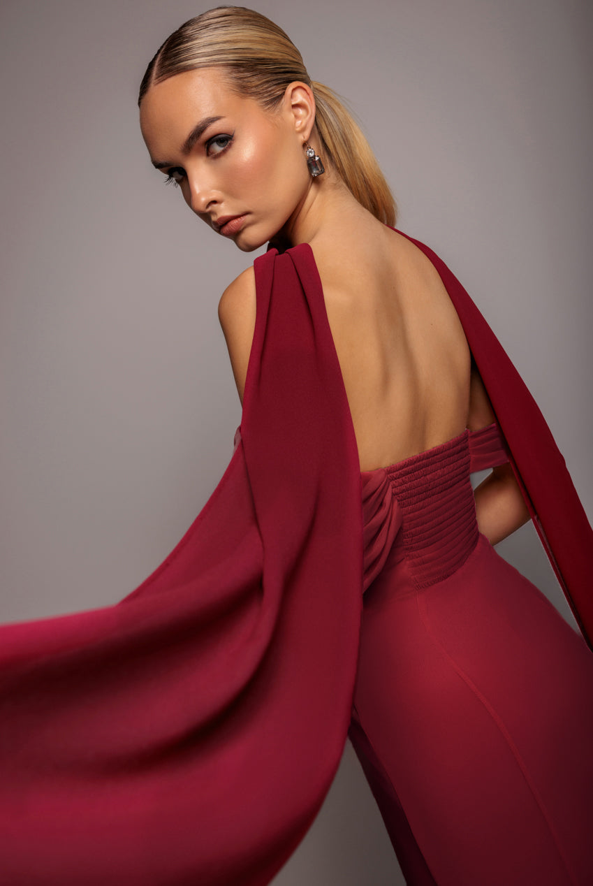 Goddiva Chiffon Scarf - Burgundy