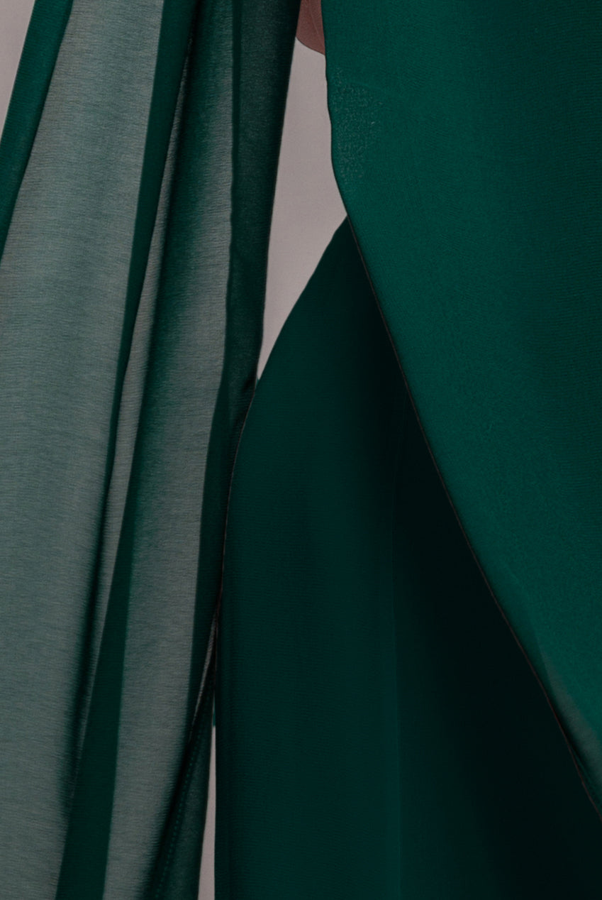Goddiva Chiffon Scarf - Emerald Green