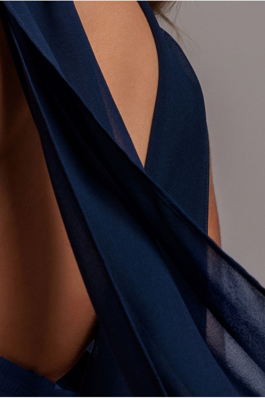 Goddiva Chiffon Scarf - Navy Blue