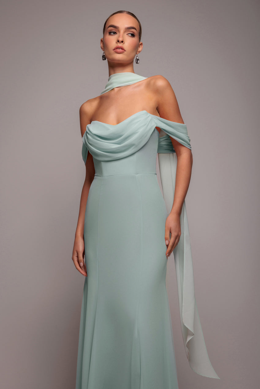 Goddiva Chiffon Scarf - Sage Green