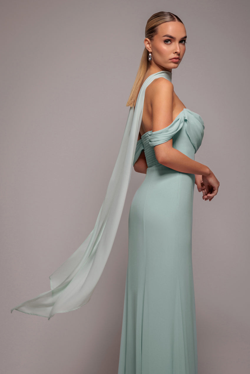 Goddiva Chiffon Scarf - Sage Green