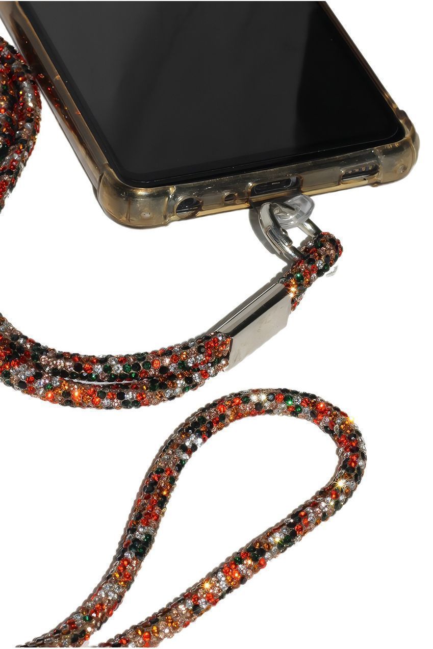 Goddiva Accessories Embellished Phone Strap - Orange