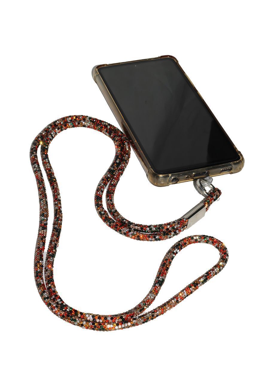 Goddiva Accessories Embellished Phone Strap - Orange