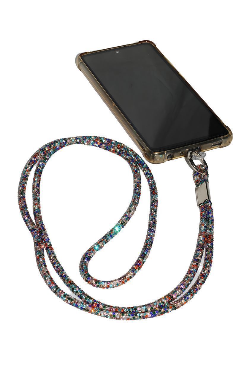 Goddiva Accessories Embellished Phone Strap - Blue Mix