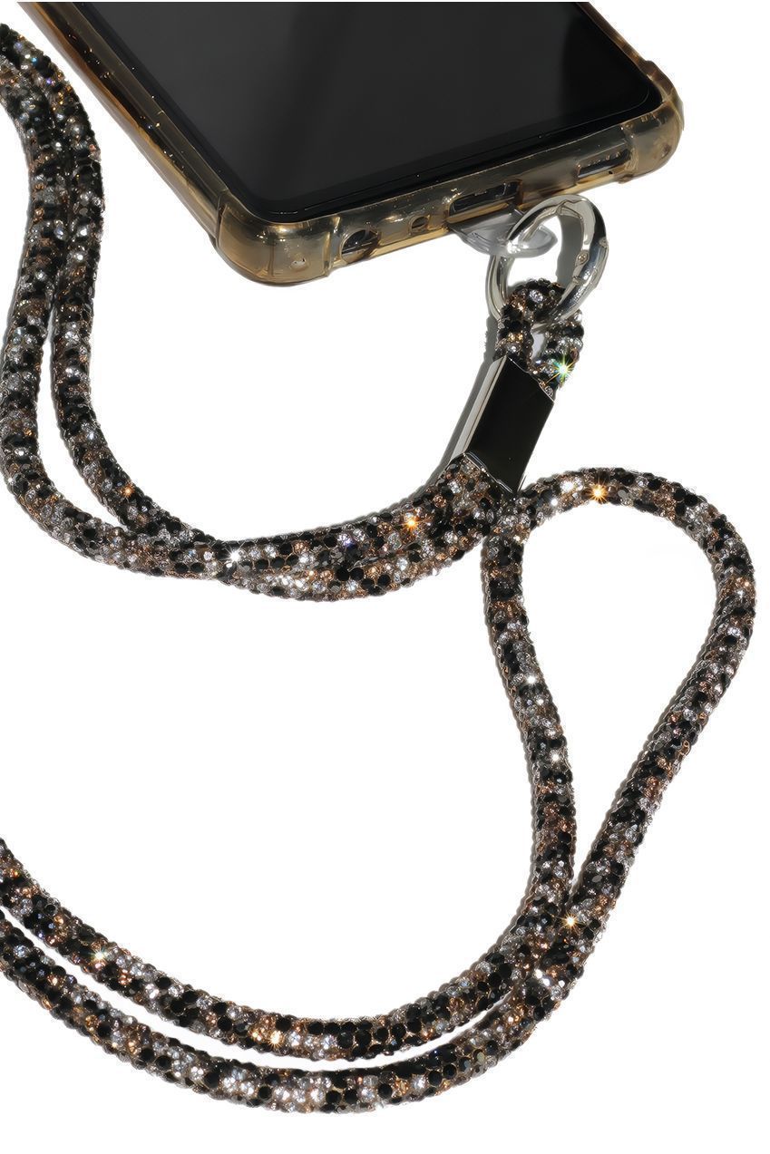 Goddiva Accessories Embellished Phone Strap - Black & White