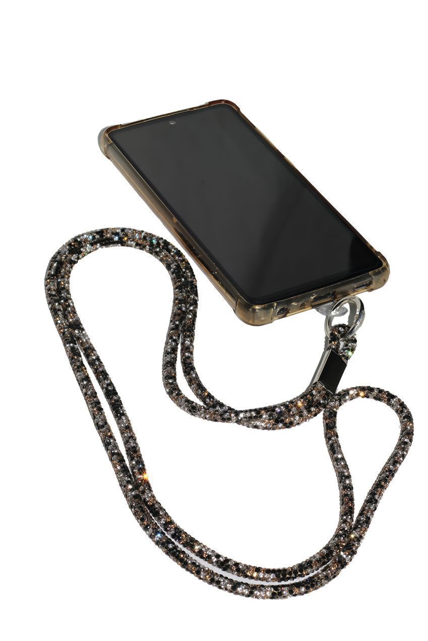 Goddiva Accessories Embellished Phone Strap - Black & White