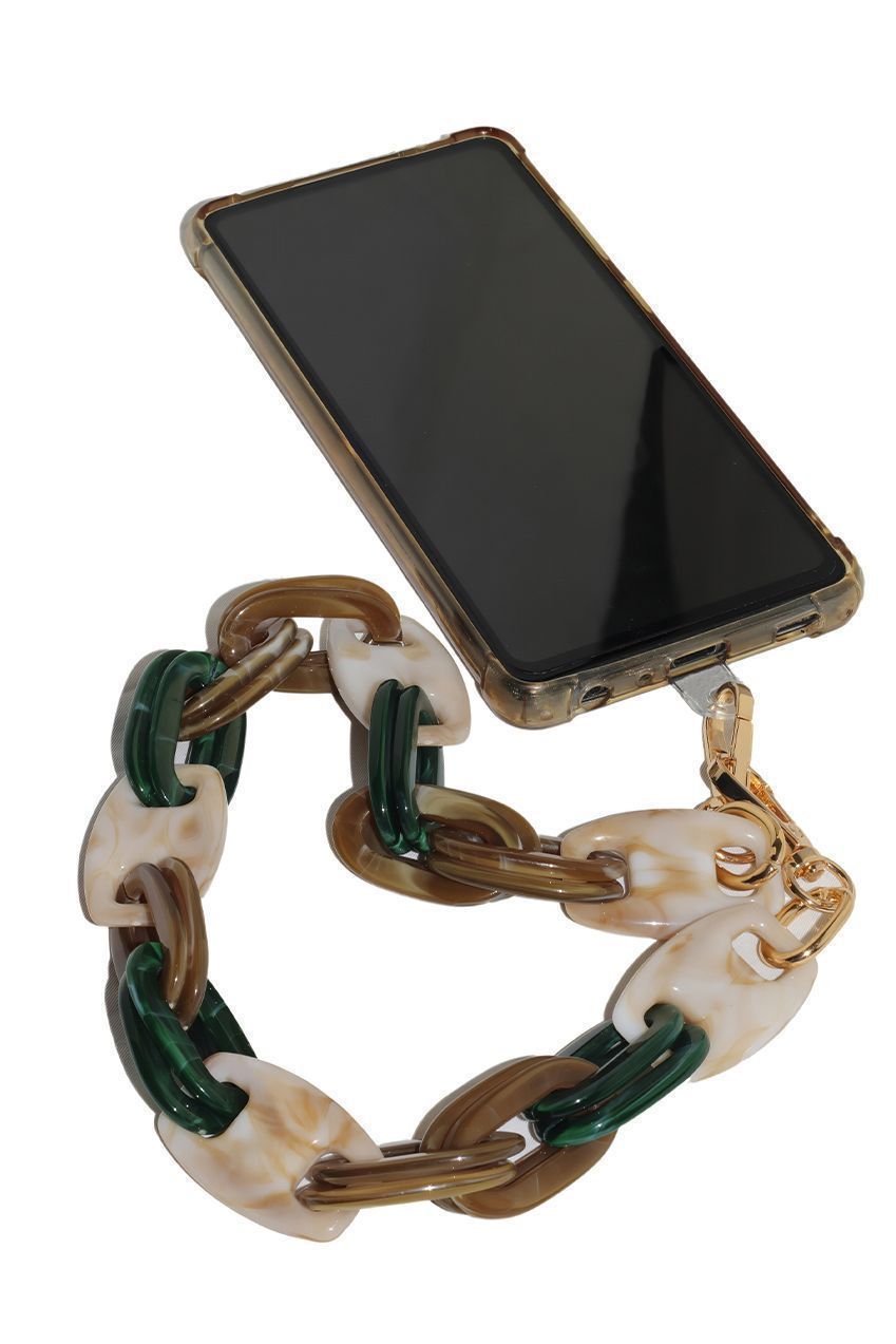 Goddiva Accessories Acrylic Chain Phone Strap - Brown Mix