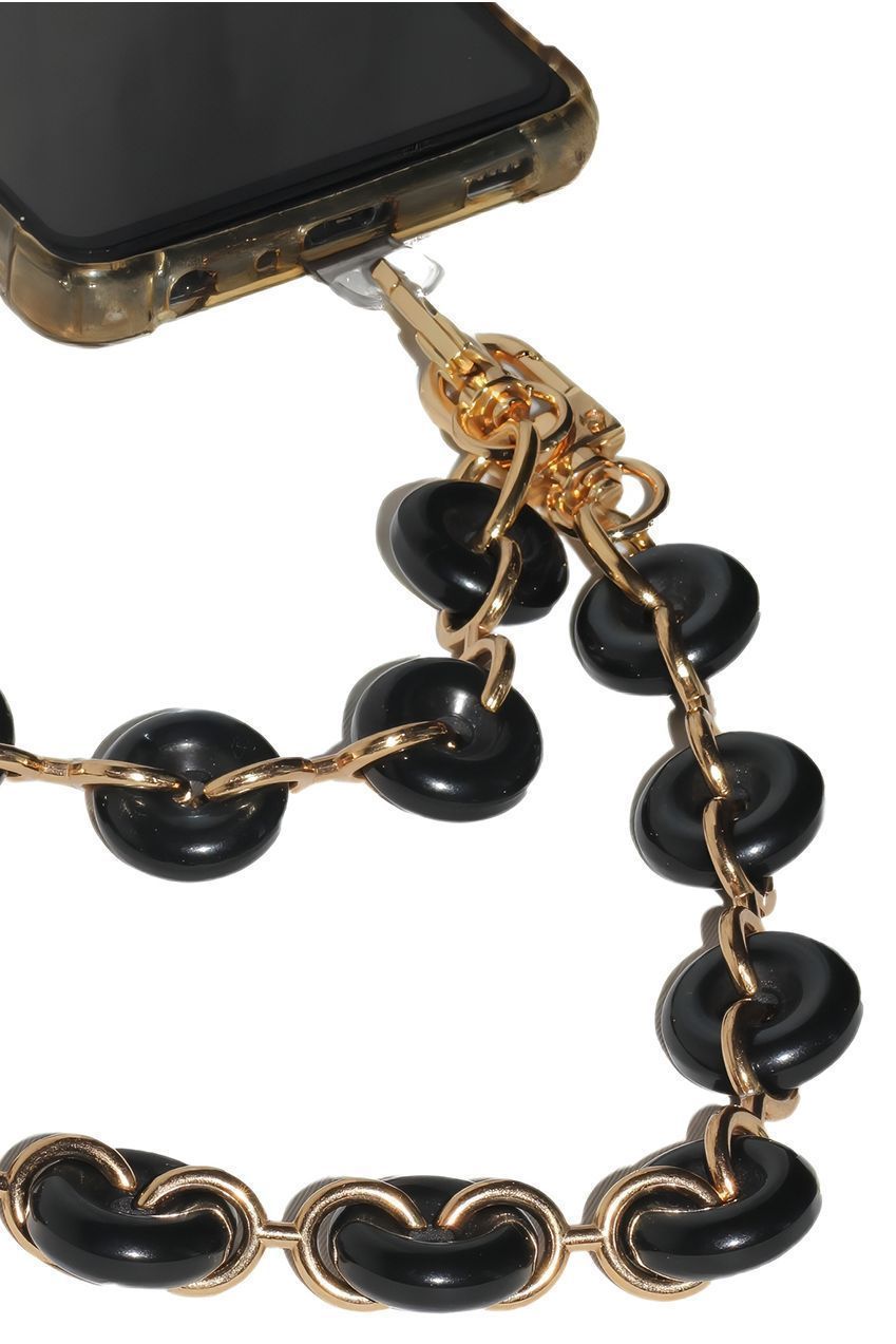 Goddiva Accessories Acrylic Metal Chain Phone Strap - Black
