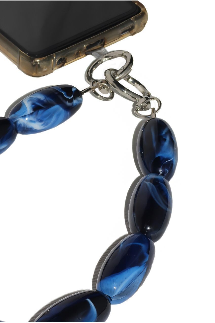 Goddiva Accessories Acrylic Gemstone Phone Strap - Blue