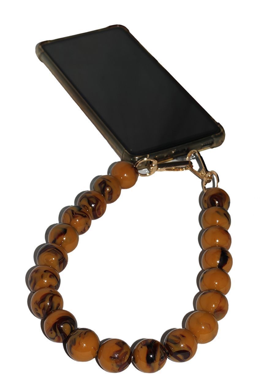 Goddiva Accessories Acrylic Ball Phone Strap - Brown