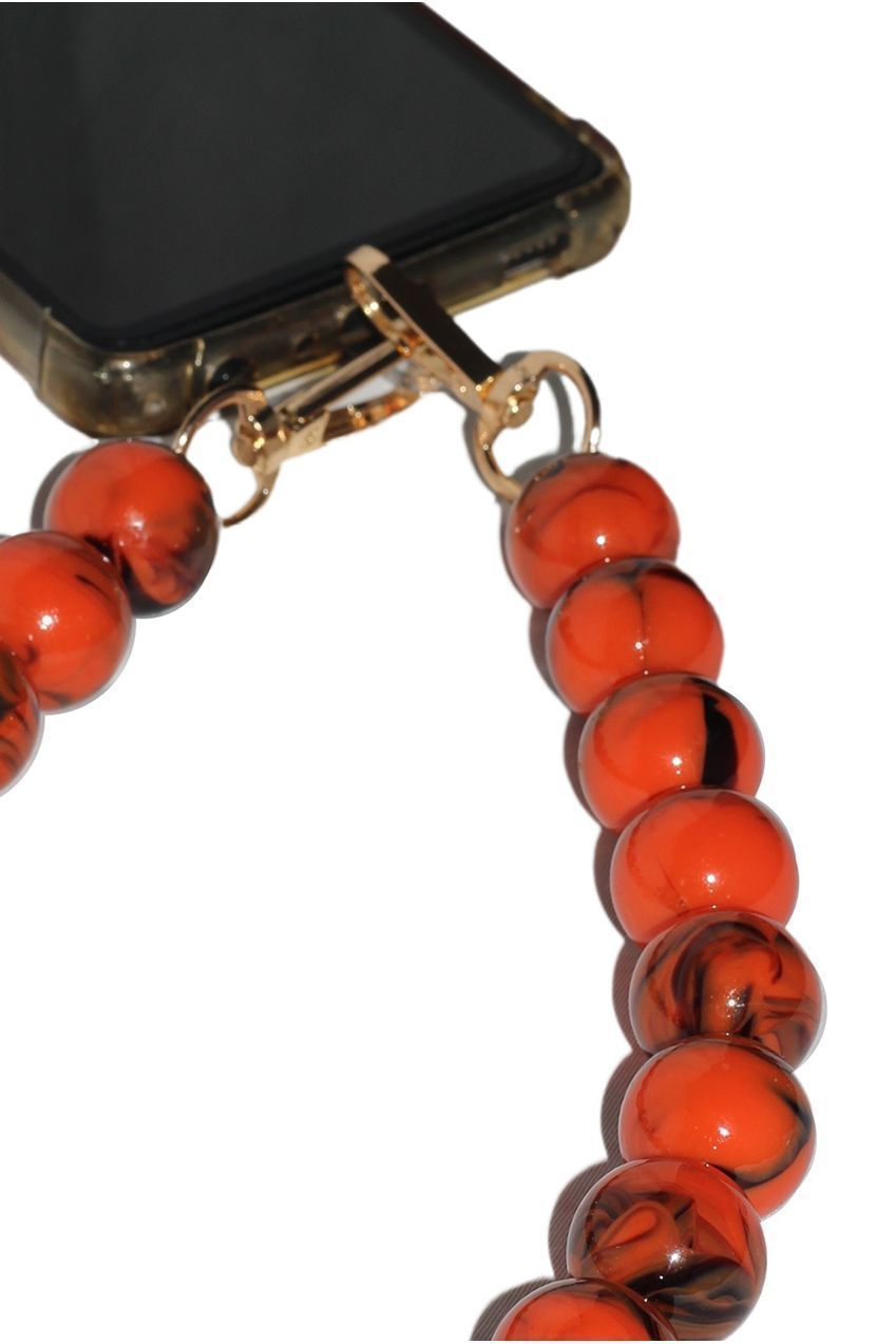 Goddiva Accessories Acrylic Ball Phone Strap - Orange