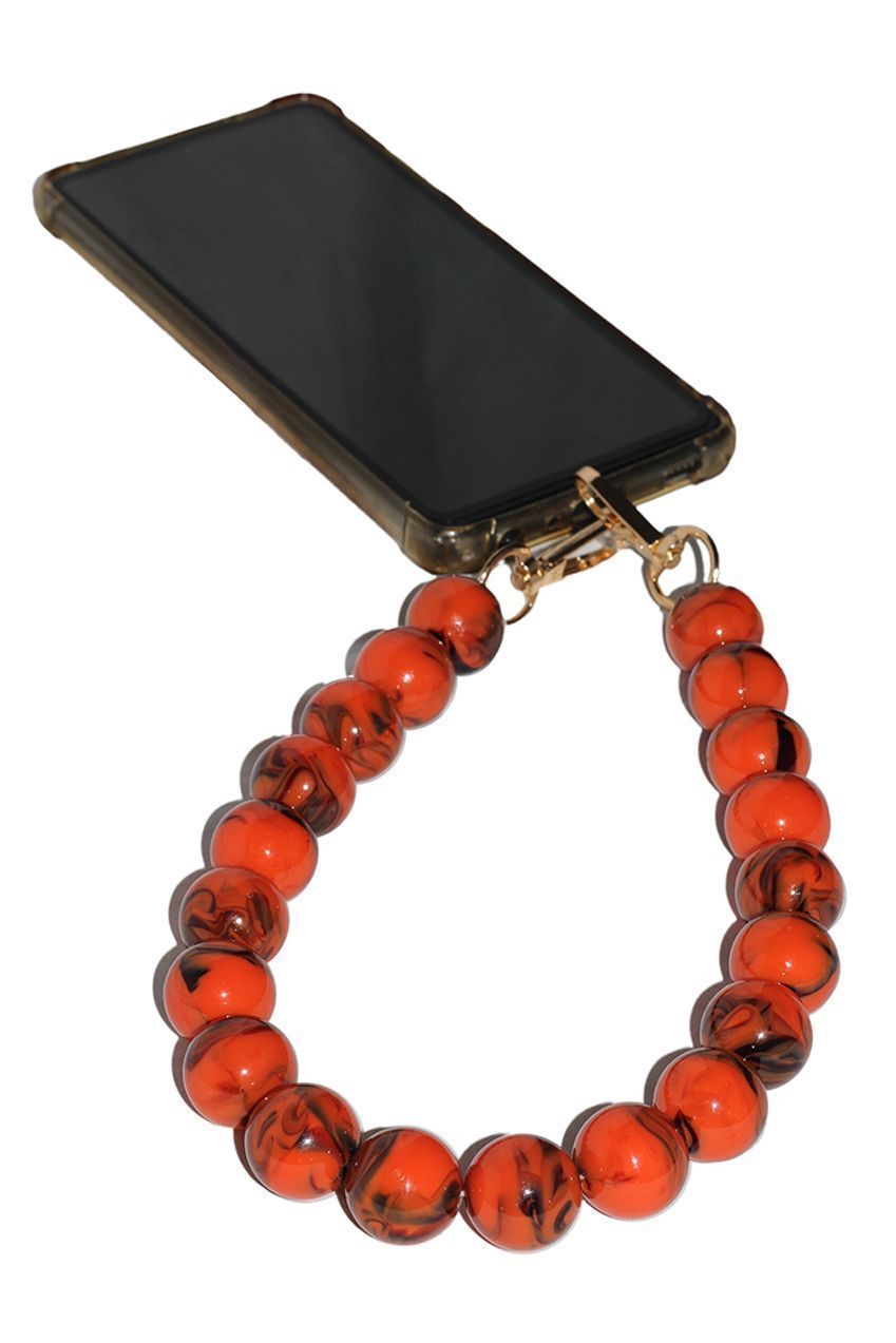 Goddiva Accessories Acrylic Ball Phone Strap - Orange