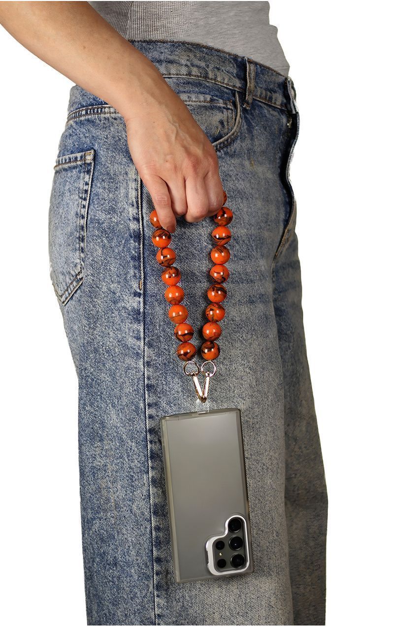 Goddiva Accessories Acrylic Ball Phone Strap - Orange