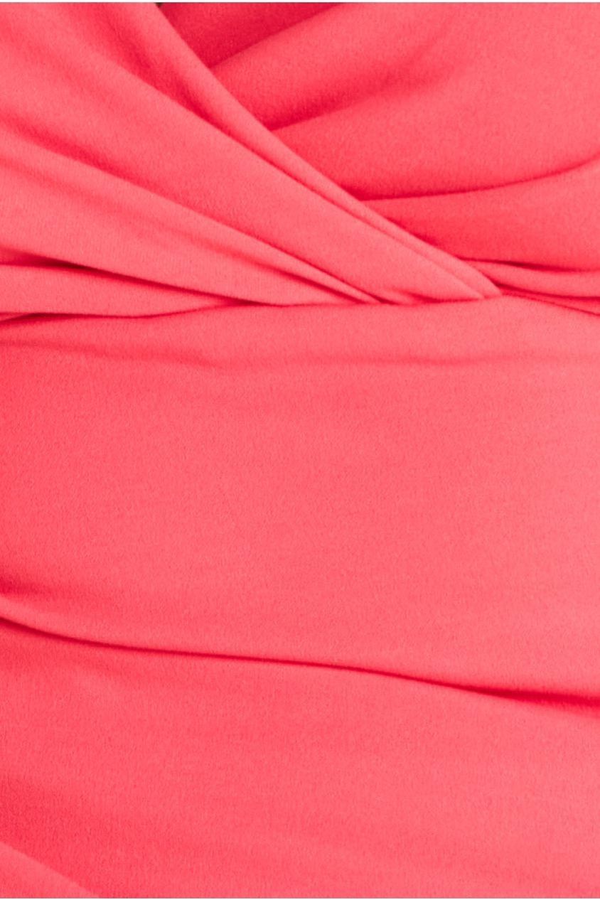 Goddiva Plus Bardot Pleated Midi Dress - Coral