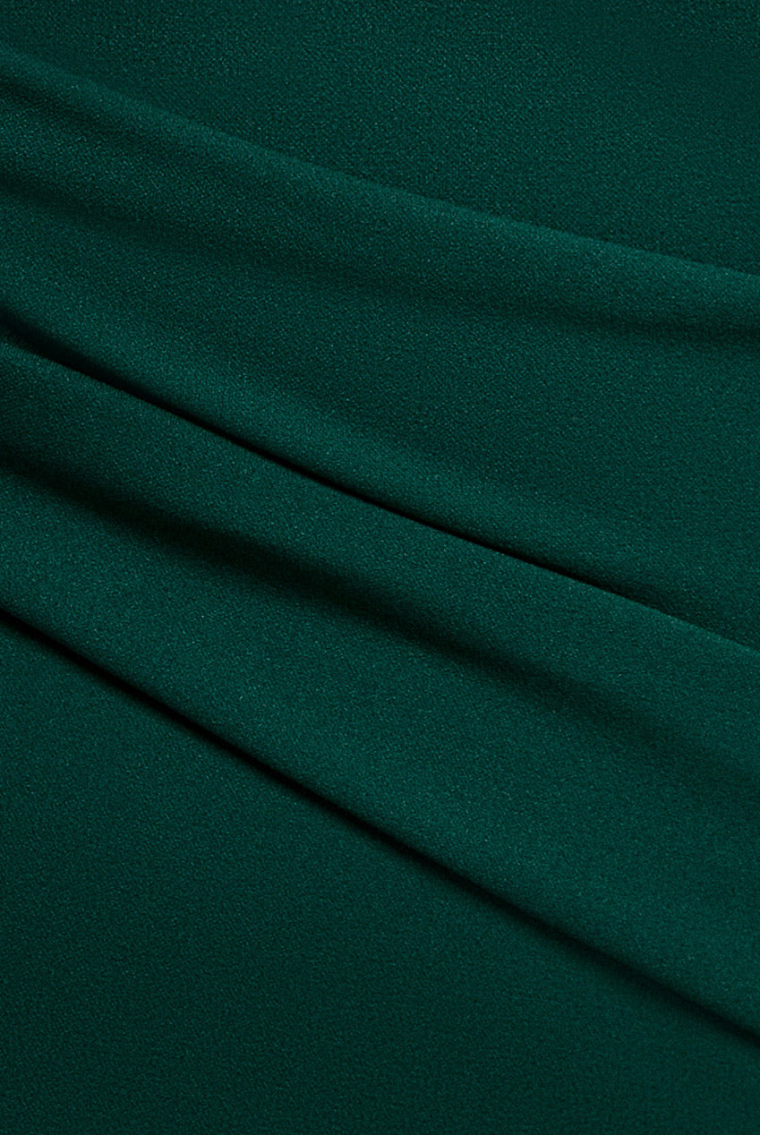 Goddiva Plus Bardot Pleated Maxi Dress - Emerald Green