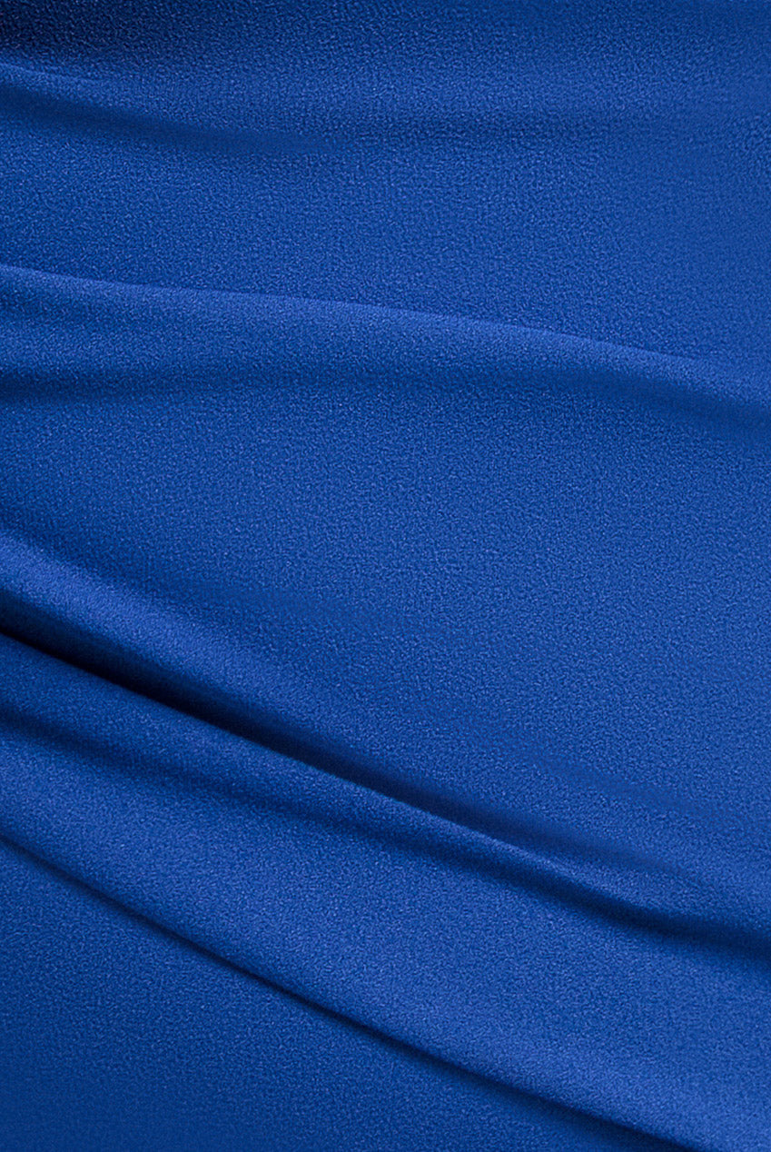 Goddiva Plus Bardot Pleated Maxi Dress - Royalblue