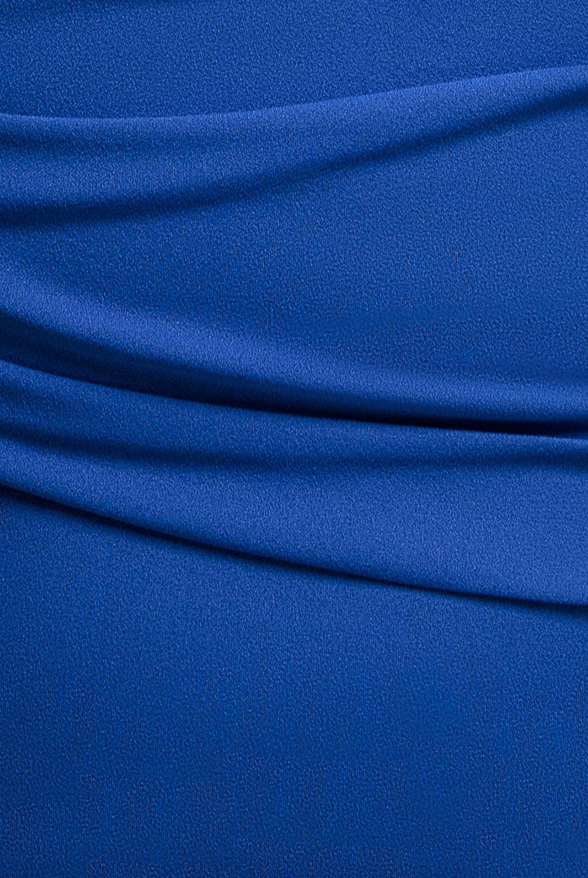 Goddiva Plus Bardot Pleated Maxi Dress - Royal Blue
