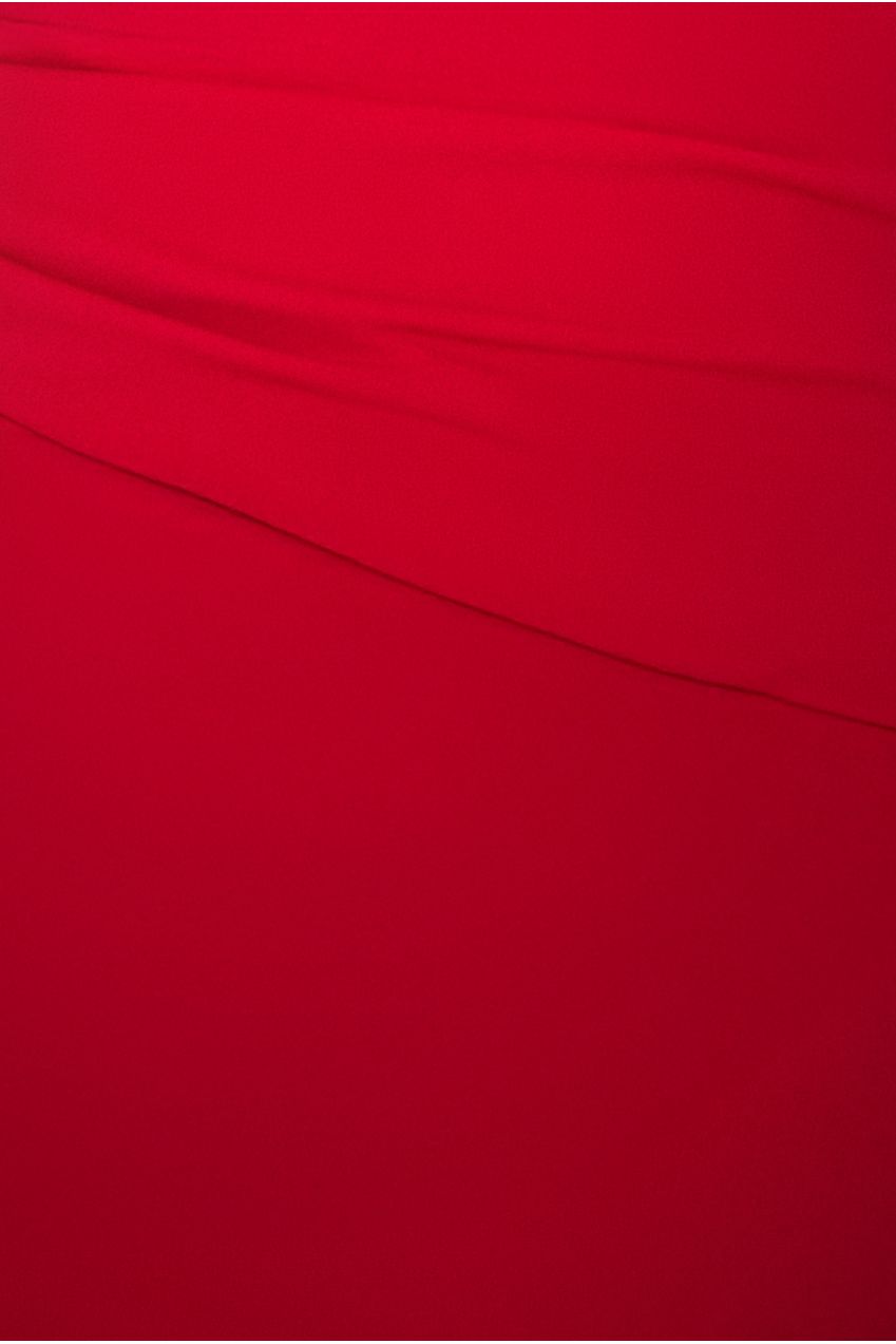 Goddiva Plus Bardot Pleated Maxi Dress - Red