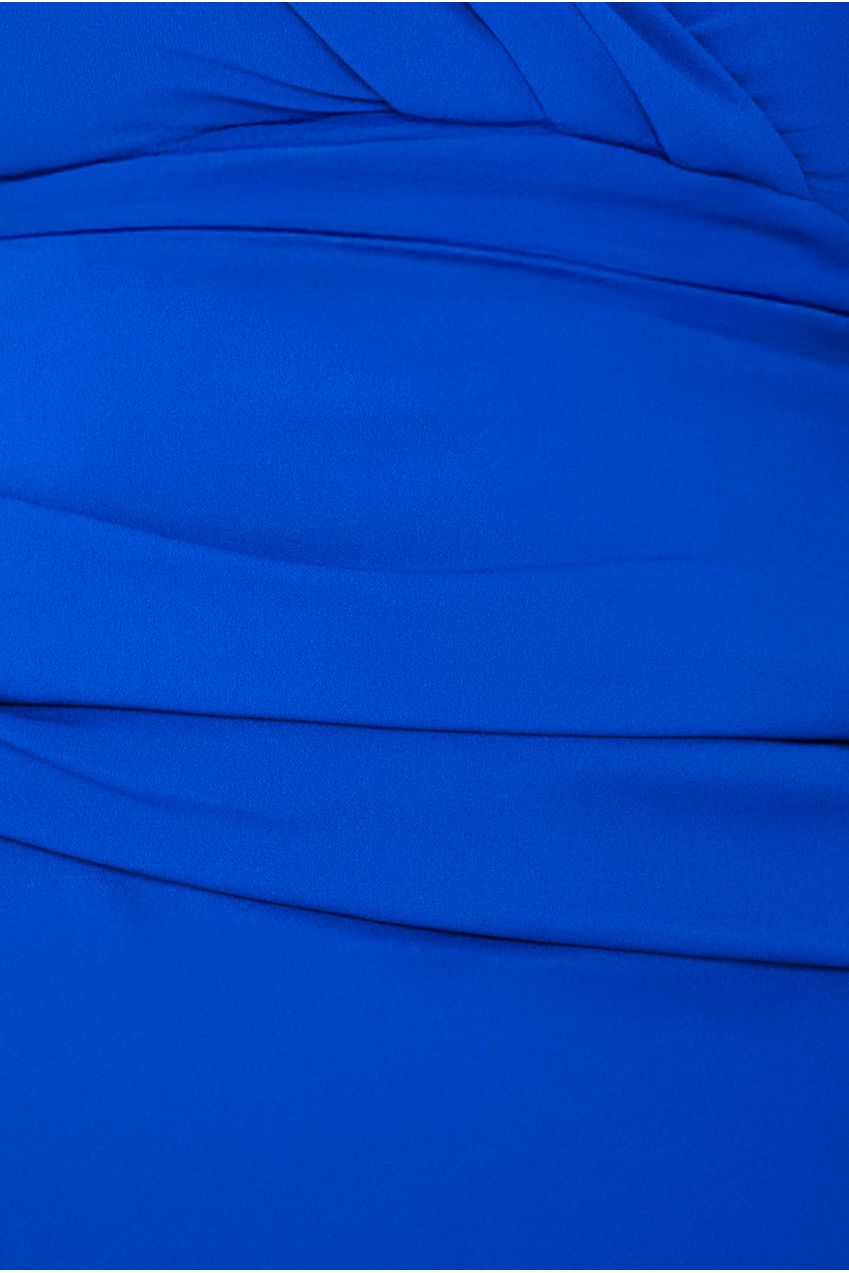 Goddiva Plus Bardot Pleated Maxi Dress - Royalblue