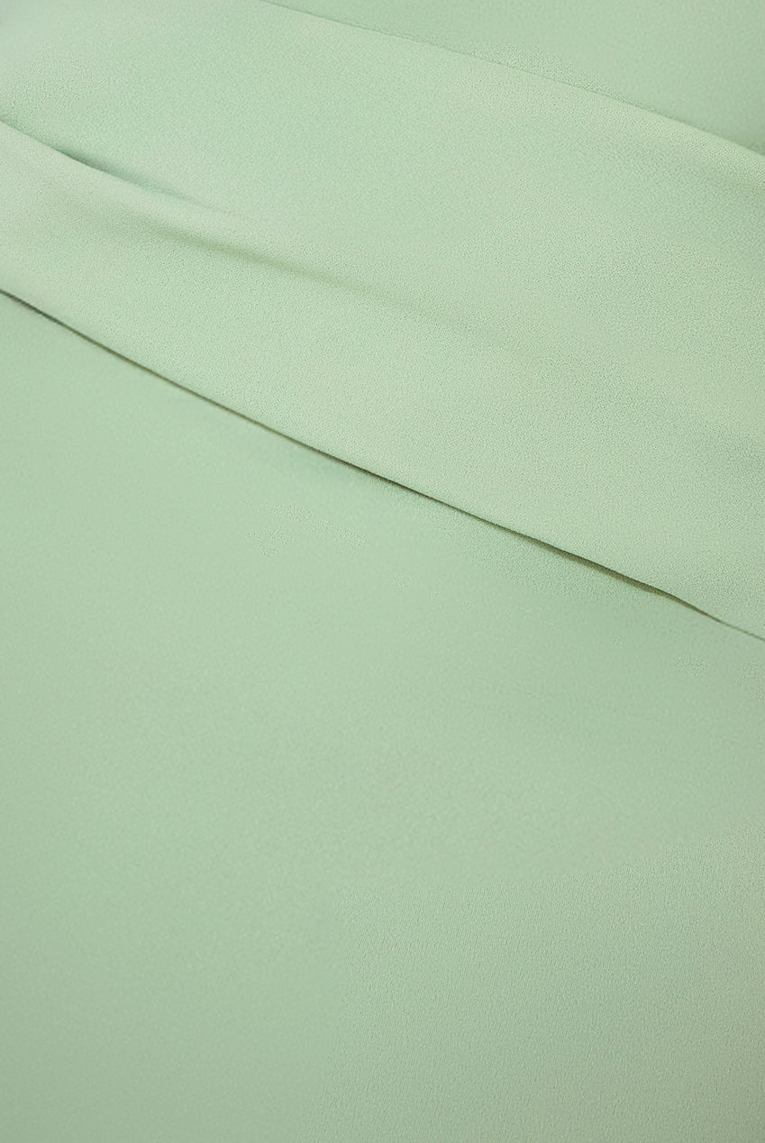 Goddiva Plus Bardot Pleated Maxi Dress - Sage Green