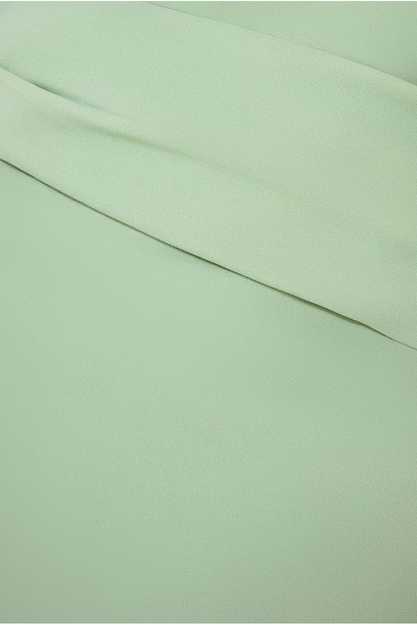Goddiva Plus Bardot Pleated Maxi Dress - Sage Green