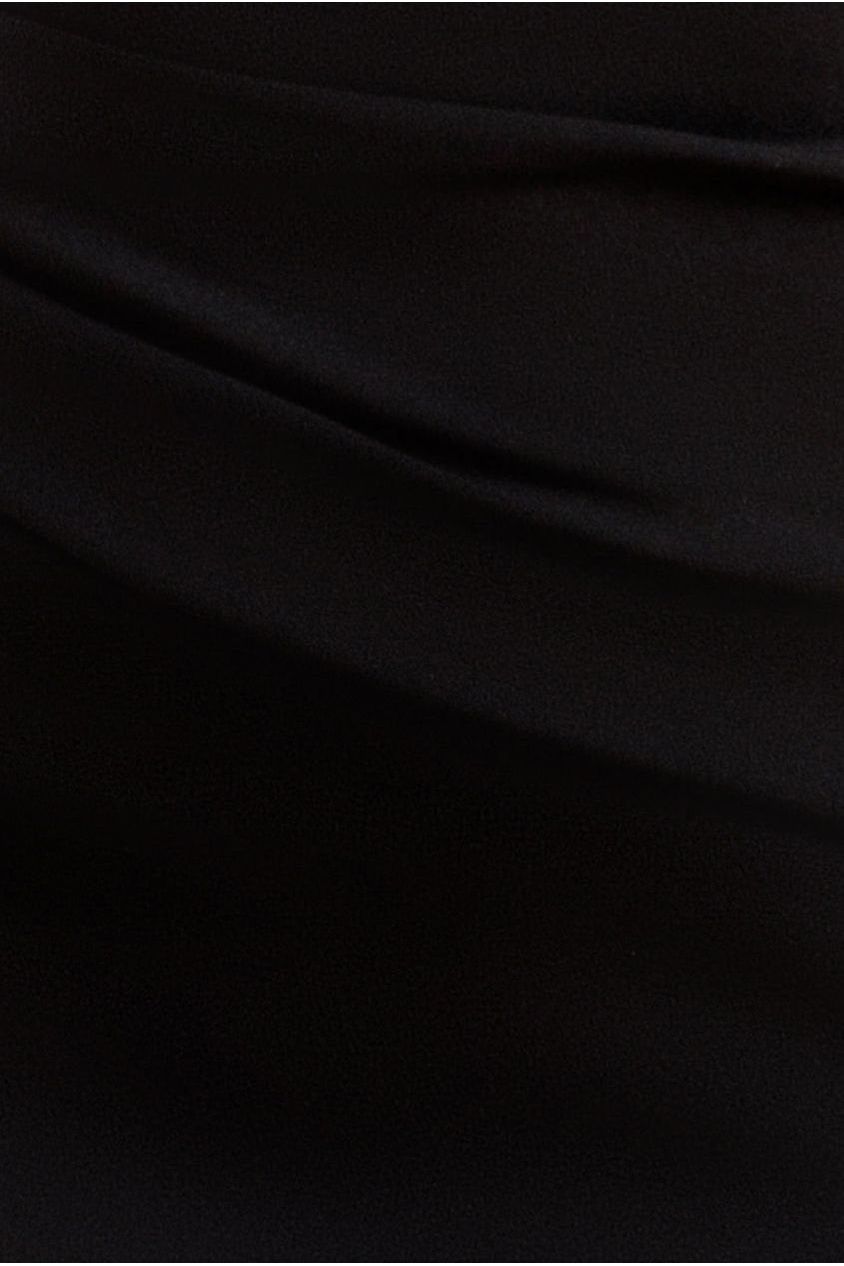Goddiva Bardot Pleated Maxi Dress - Black