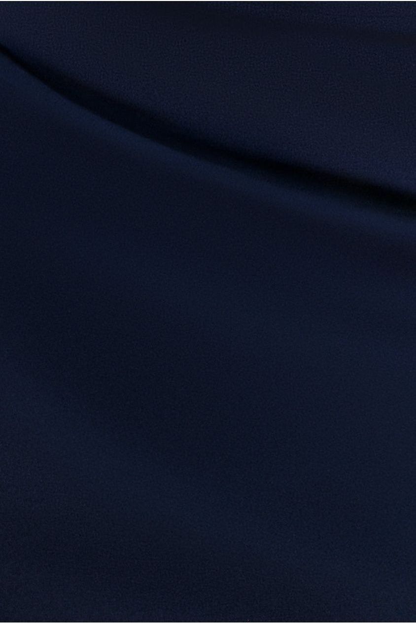 Goddiva Bardot Pleated Maxi Dress - Navy Blue
