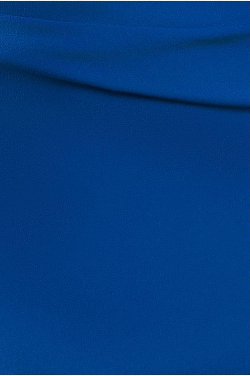 Goddiva Bardot Pleated Maxi Dress - Royal Blue