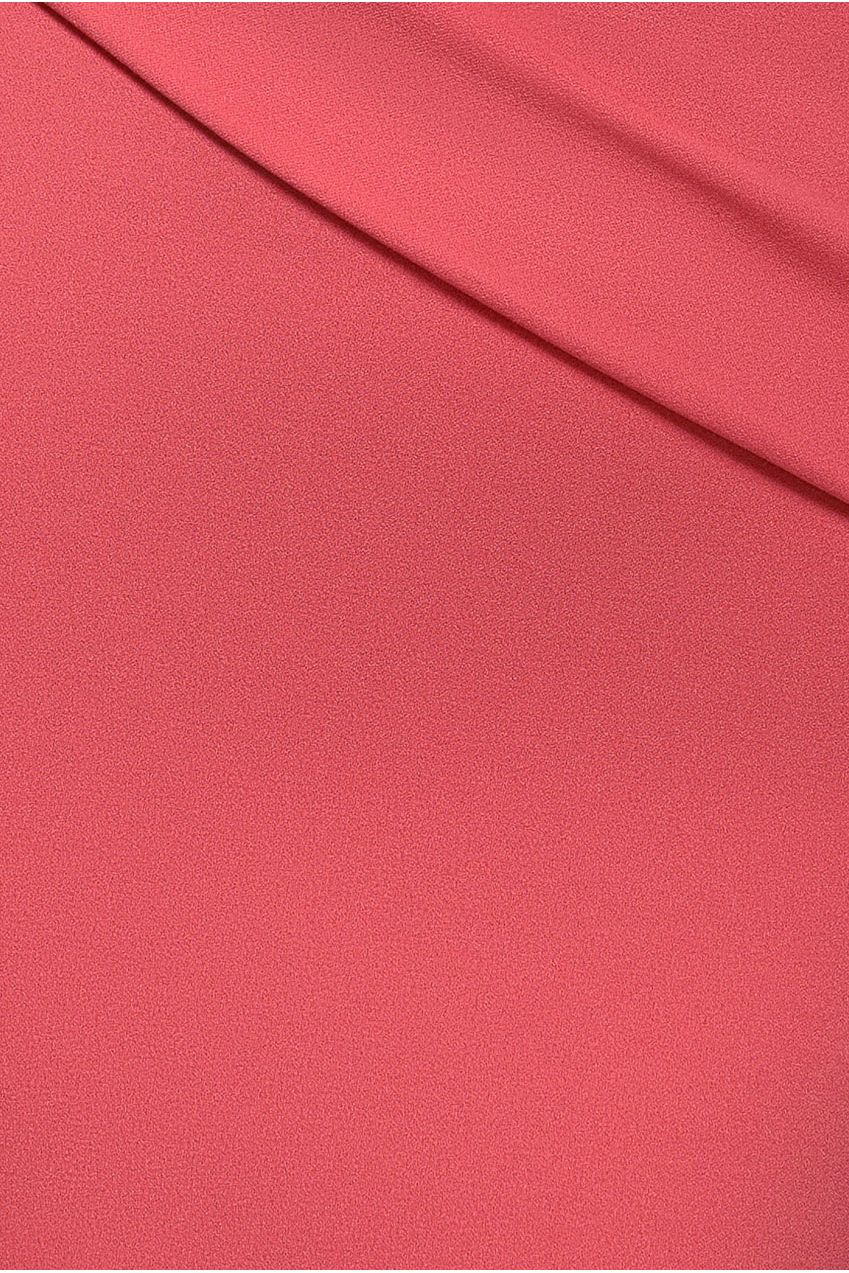 Goddiva Bardot Pleated Maxi Dress - Coral