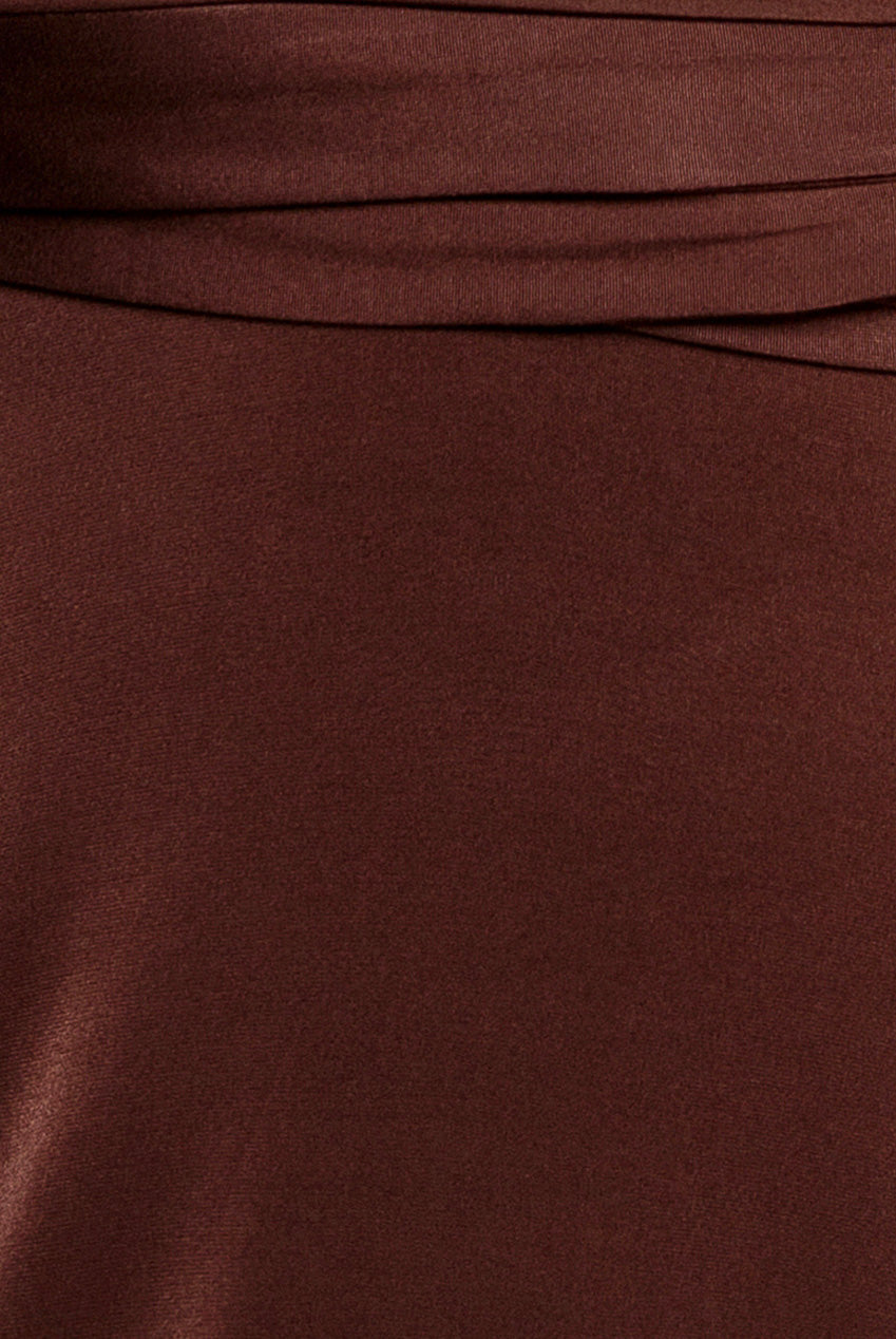 Goddiva Multiway Tie-Up Maxi Dress - Dark Brown